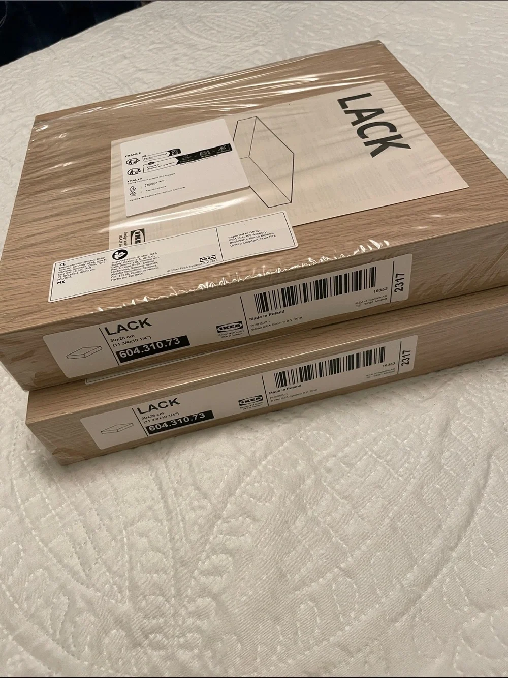 New IKEA LACK Floating Wall Shelves Set of 2 White Stained Oak Effect Natural